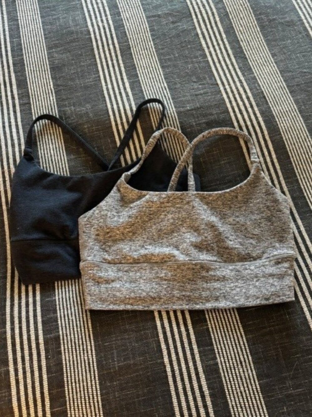 2  FOR ONE:  Vuori Black + Grey Evolution Sports Bra - S